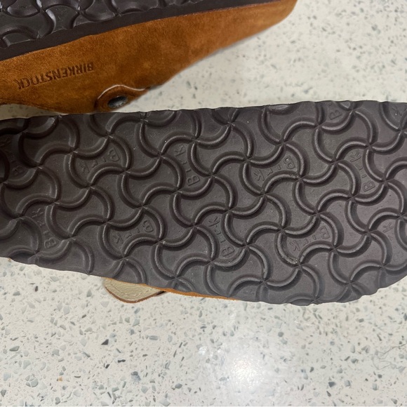 Birkenstock NEW Tan/Brown Suede Shearling Bosten Clogs sz 39 Sz 7.5 Women’s - Picture 14 of 16